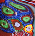 Glass Christmas ornaments Abstract example of the Murrine Technique
